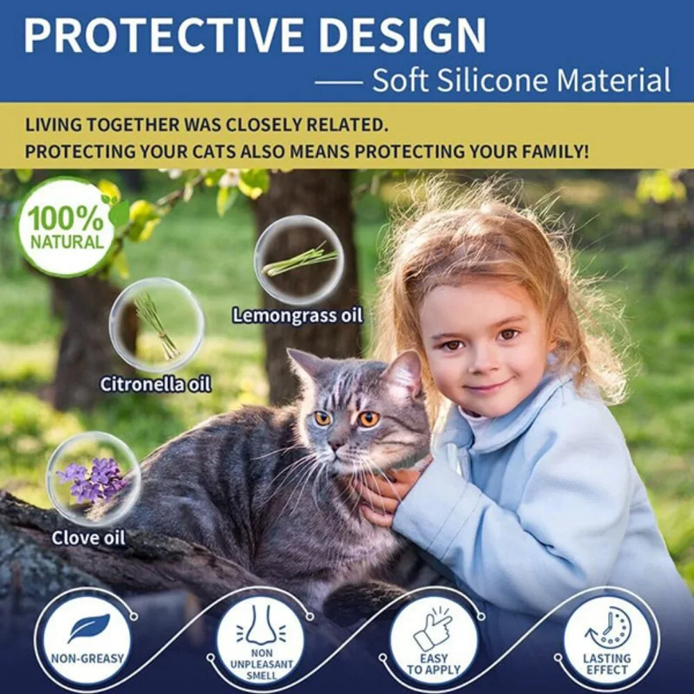 New Cat Flea Collar 4 Pack - 32 Month Tick Prevention Waterproof Adjustable